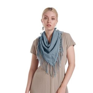 Oh My Gauze! Blue Fringe Scarf
